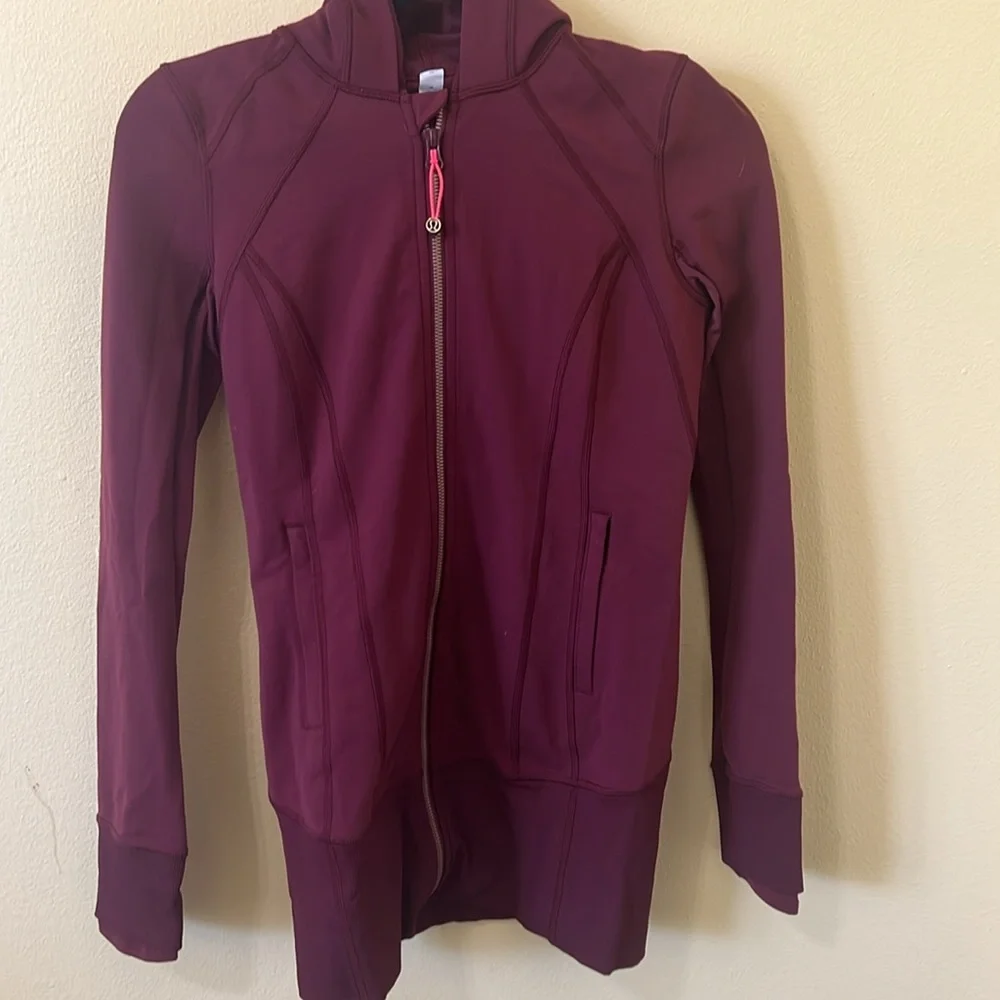 Women's Lululemon Studio Jacket Burgundy Hoodie - Picture 2 of 10